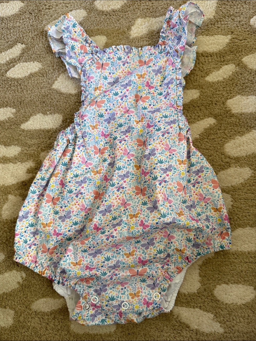 NWOT Sophie & Lucas Floral Butterfly Ruffle-Strap Sunsuit